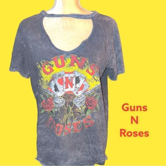 Vintage Guns n Roses gray fade out T-shirt with graphic design front! - Picture 2 of 7